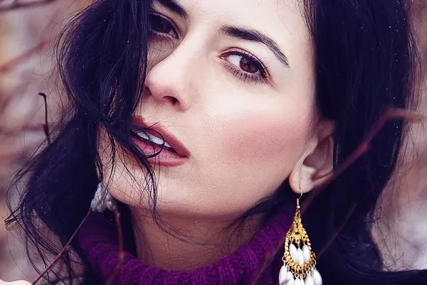 close up of a person's face
